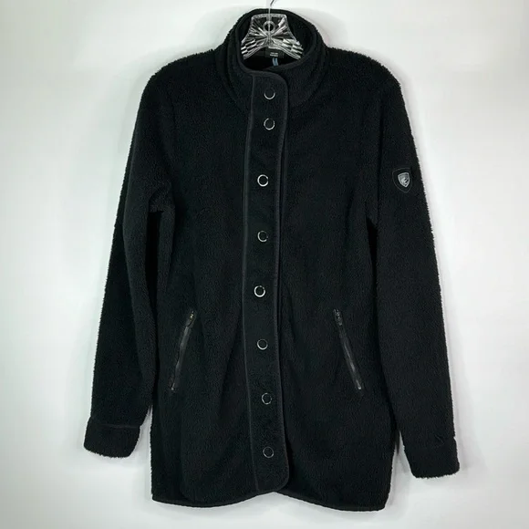 Kuhl Klifton Black Fleece Snap Button Jacket Size Small - Picture 1 of 9